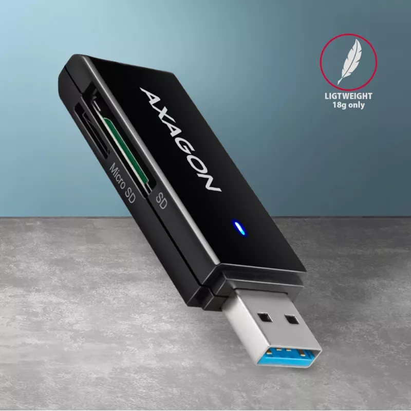 Lettore di schede Axagon CRE-S2N USB 3.2 Gen 1 Type-A nero