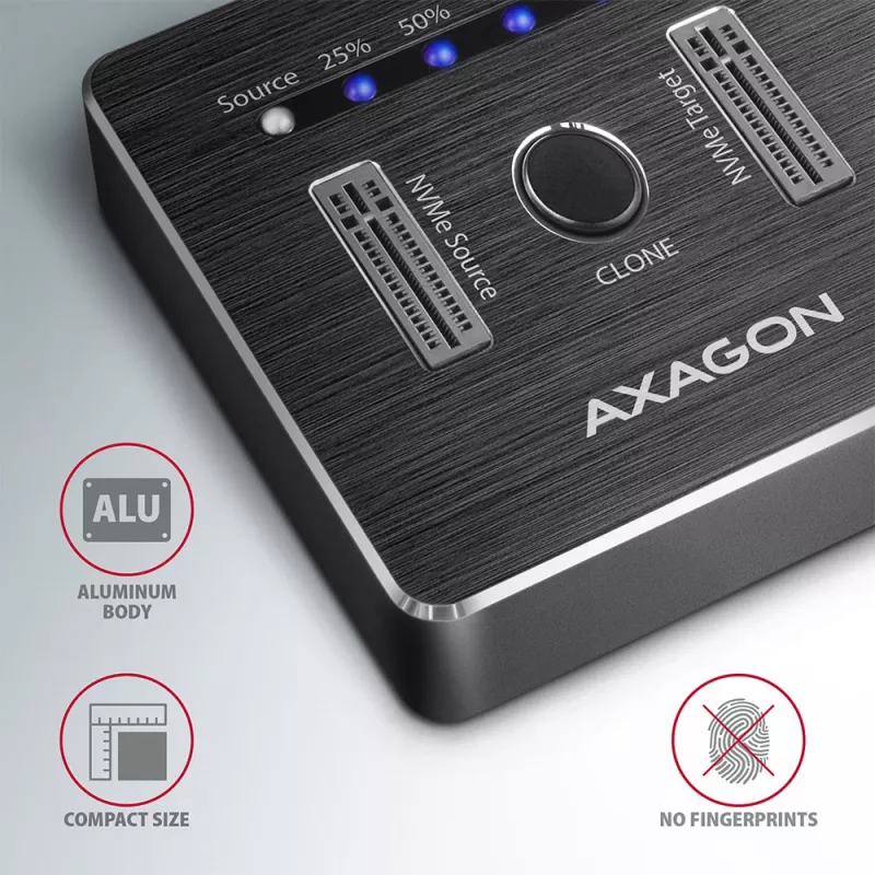 Axagon ADSA-M2C SuperSpeed USB-C 10Gbps Dock doppio M.2 NVMe