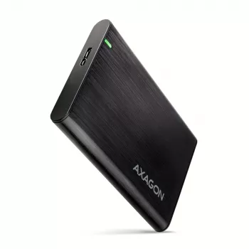 Case per HDD/SSD AXAGON EE25-A6M — SATA 2,5 pollici, USB 3.2 Gen 1 (5 Gbit/s), Micro-USB B a USB Type-A, alluminio, nero