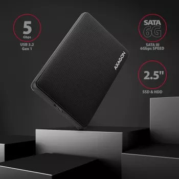 Axagon EE25-SL box esterno senza viti USB 3.2 Gen 1 - SATA 6G per SSD/HDD 2,5 pollici