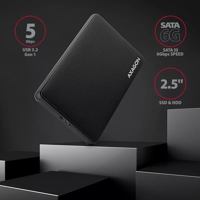 Axagon EE25-SL box esterno senza viti USB 3.2 Gen 1 - SATA 6G per SSD/HDD 2,5 pollici