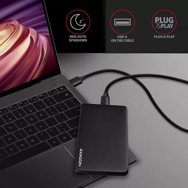 Axagon EE25-SL box esterno senza viti USB 3.2 Gen 1 - SATA 6G per SSD/HDD 2,5 pollici