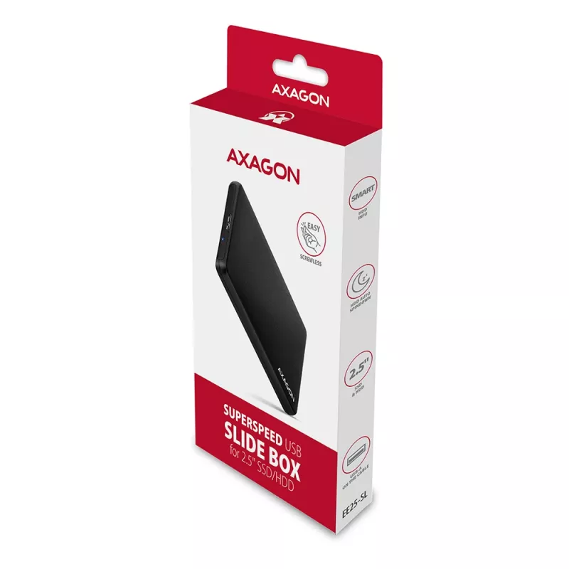 Axagon EE25-SL box esterno senza viti USB 3.2 Gen 1 - SATA 6G per SSD/HDD 2,5 pollici