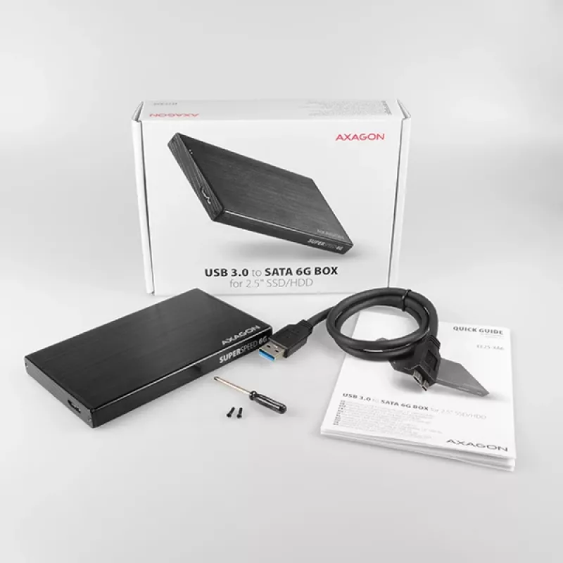 Axagon EE25-XA6 case esterno compatto in alluminio USB 3.2 Gen 1 - SATA 6G per SSD/HDD 2,5 pollici