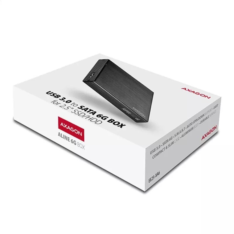 Axagon EE25-XA6 case esterno compatto in alluminio USB 3.2 Gen 1 - SATA 6G per SSD/HDD 2,5 pollici