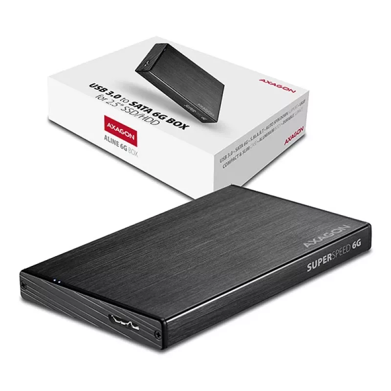 Axagon EE25-XA6 case esterno compatto in alluminio USB 3.2 Gen 1 - SATA 6G per SSD/HDD 2,5 pollici