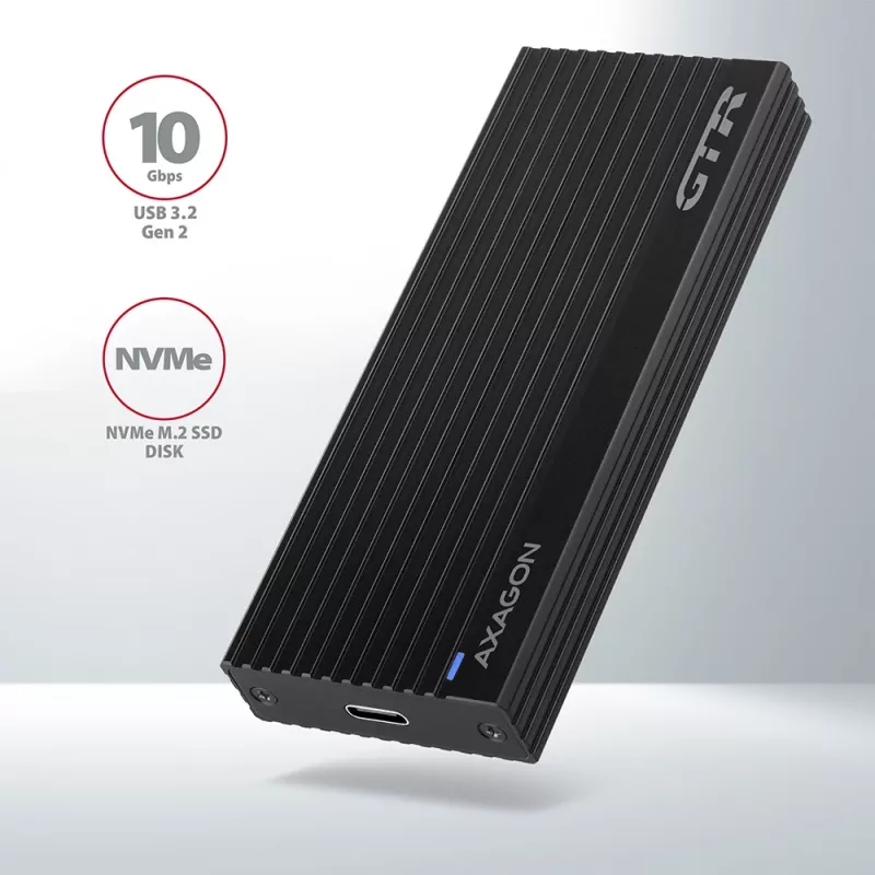 Axagon EEM2-GTR case esterno in metallo USB-C 3.2 Gen 2 per SSD M.2 NVMe