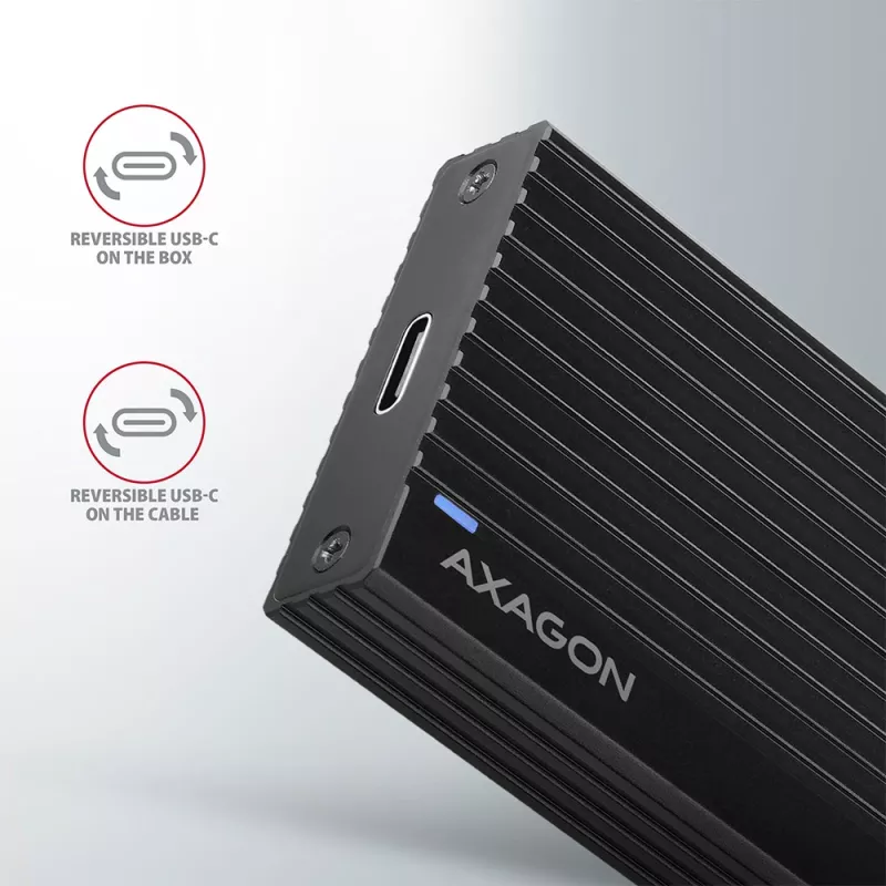 Axagon EEM2-GTR case esterno in metallo USB-C 3.2 Gen 2 per SSD M.2 NVMe