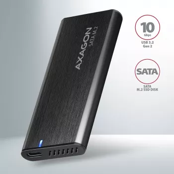 Case per SSD Axagon EEM2-SBC USB-C 3.2 Gen 2 nero M.2