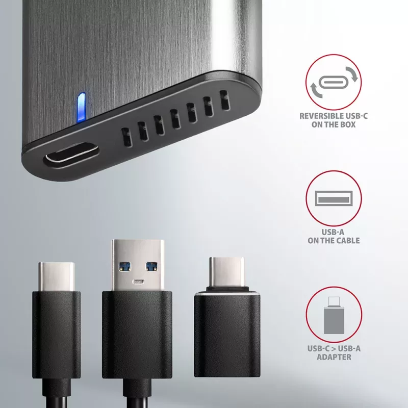 Axagon EEM2-SG2 box RAW SuperSpeed+ USB-C - SSD M.2 NVMe & SATA