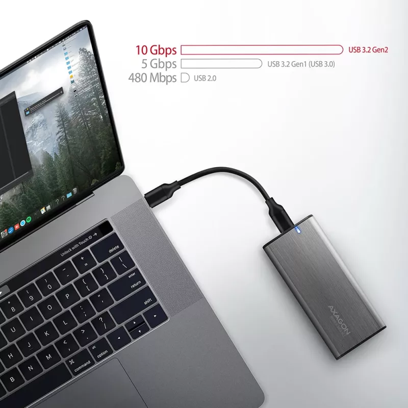 Axagon EEM2-SG2 box RAW SuperSpeed+ USB-C - SSD M.2 NVMe & SATA