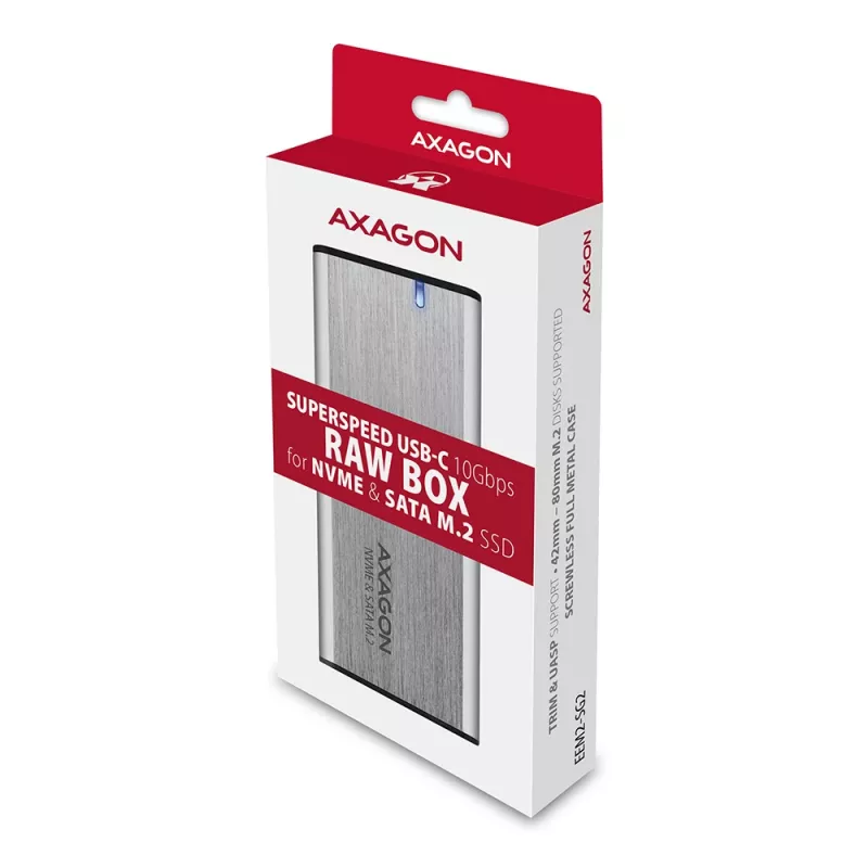 Axagon EEM2-SG2 box RAW SuperSpeed+ USB-C - SSD M.2 NVMe & SATA