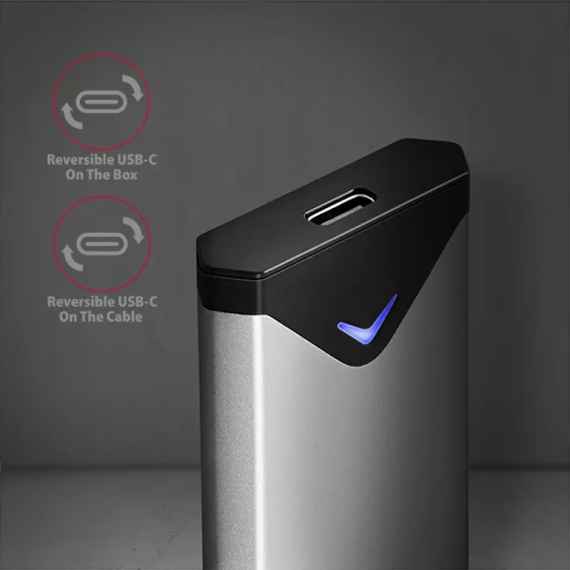 Axagon EEM2-UG2 case esterno in metallo USB-C 10Gbps per SSD M.2 NVMe. Argento
