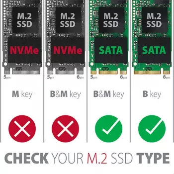 Axagon RSS-M2SD box interna in ALU 2,5 pollici SATA - SSD M.2 SATA, argento