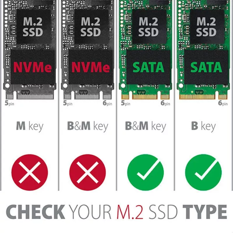 Axagon RSS-M2SD box interna in ALU 2,5 pollici SATA - SSD M.2 SATA, argento