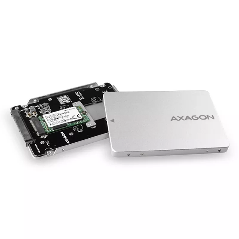 Axagon RSS-M2SD box interna in ALU 2,5 pollici SATA - SSD M.2 SATA, argento