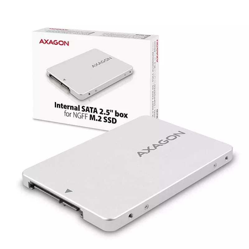 Axagon RSS-M2SD box interna in ALU 2,5 pollici SATA - SSD M.2 SATA, argento