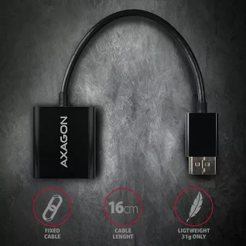 Adattatore per cavo video Axagon RVD-VGN DisplayPort a VGA 0,16 m