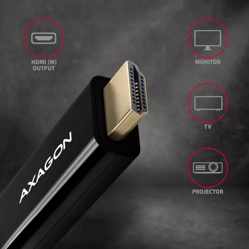 Axagon RVD-HI14C2 cavo DisplayPort -> HDMI 1.4 1,8m, 4K/30Hz