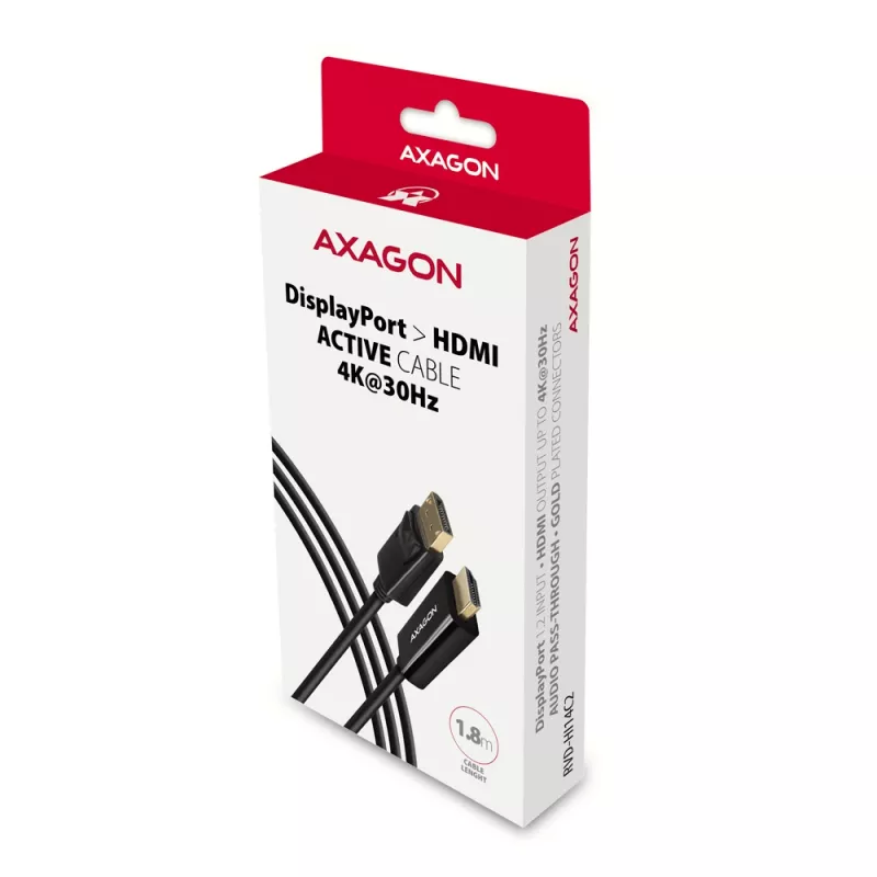 Axagon RVD-HI14C2 cavo DisplayPort -> HDMI 1.4 1,8m, 4K/30Hz