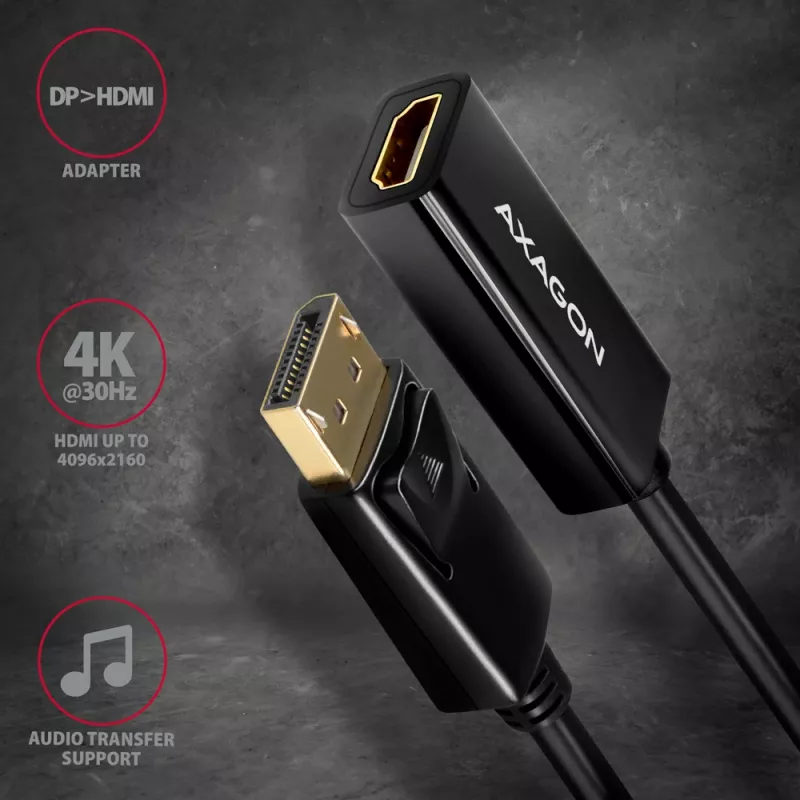 Axagon RVD-HI14N adattatore DisplayPort -> HDMI 1.4 4K/30Hz