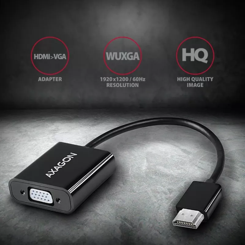 Axagon RVH-VGAN adattatore HDMI -> VGA FullHD, 1920x1200, uscita audio, alimentazione