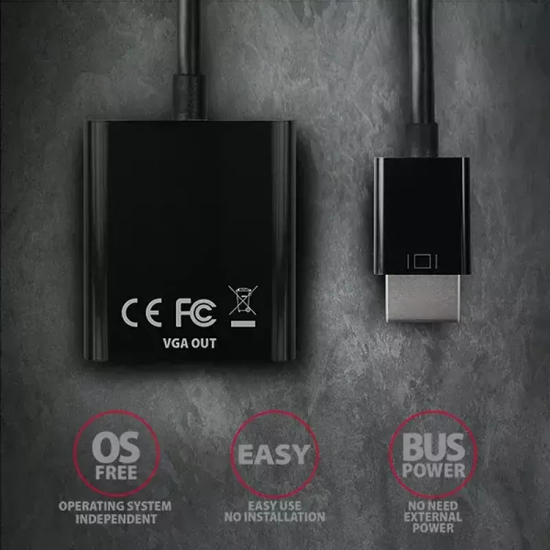 Axagon RVH-VGN adattatore HDMI -> VGA FullHD, 1920x1200