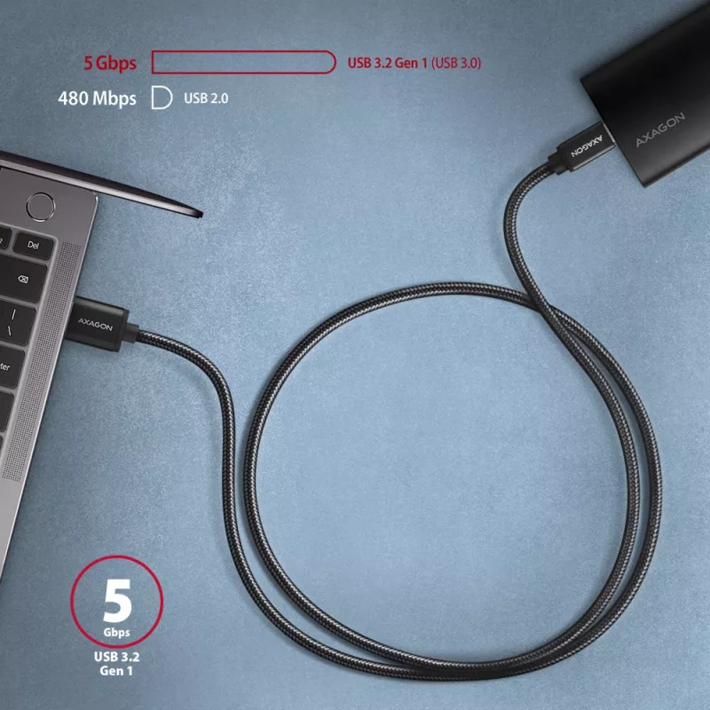 Axagon BUCM3-AM20AB SPEED cavo USB-C <> USB-A 3.2 Gen 1 2 m