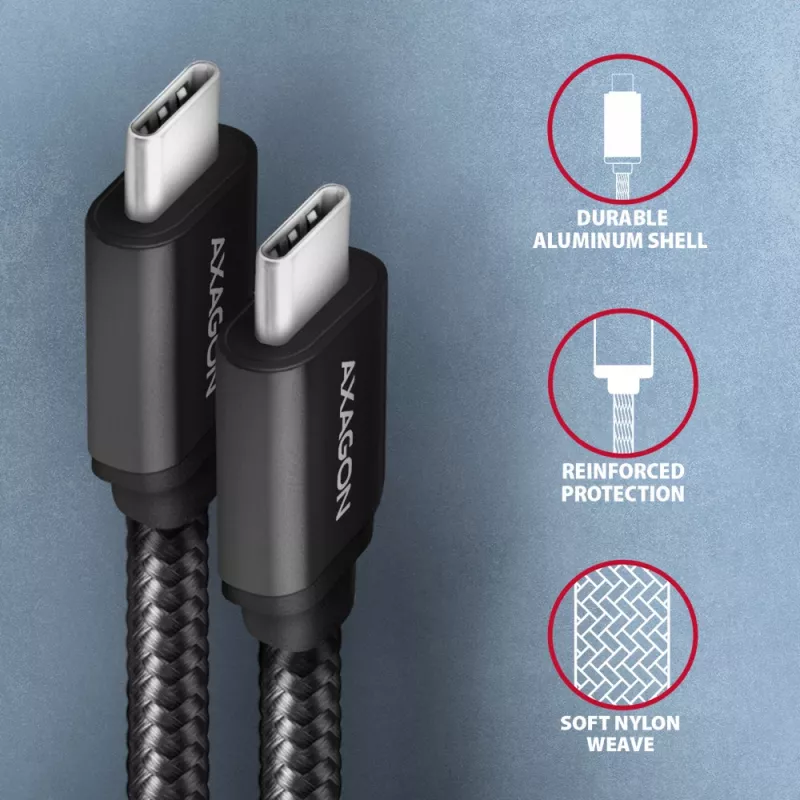 Axagon BUCM3-CM20AB SPEED cavo USB-C <> USB-C 3.2 Gen 1 2 m
