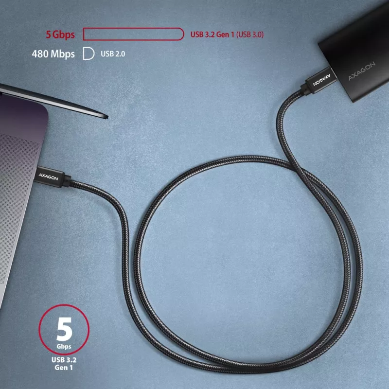Axagon BUCM3-CM20AB SPEED cavo USB-C <> USB-C 3.2 Gen 1 2 m