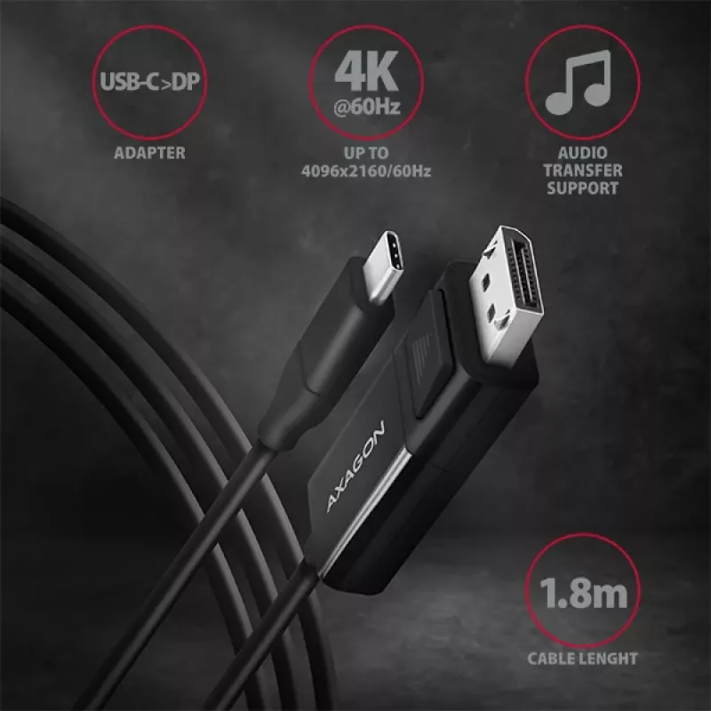 Axagon RVC-DPC cavo USB-C -> DisplayPort 1,8m 4K/60Hz