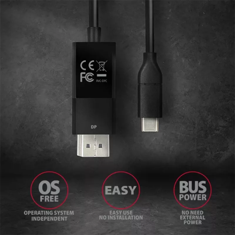 Axagon RVC-DPC cavo USB-C -> DisplayPort 1,8m 4K/60Hz
