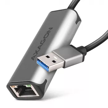 Adattatore 2.5 Gigabit Ethernet AXAGON ADE-25R — USB Type-C, 10/100/1000/2500 Mbit, 5000 Mbit/s, alluminio, grigio