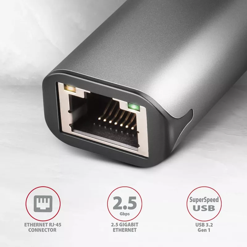 AXAGON ADE-25R adattatore da USB-A 3.2 Gen 1 a 2,5 Gigabit Ethernet, grigio