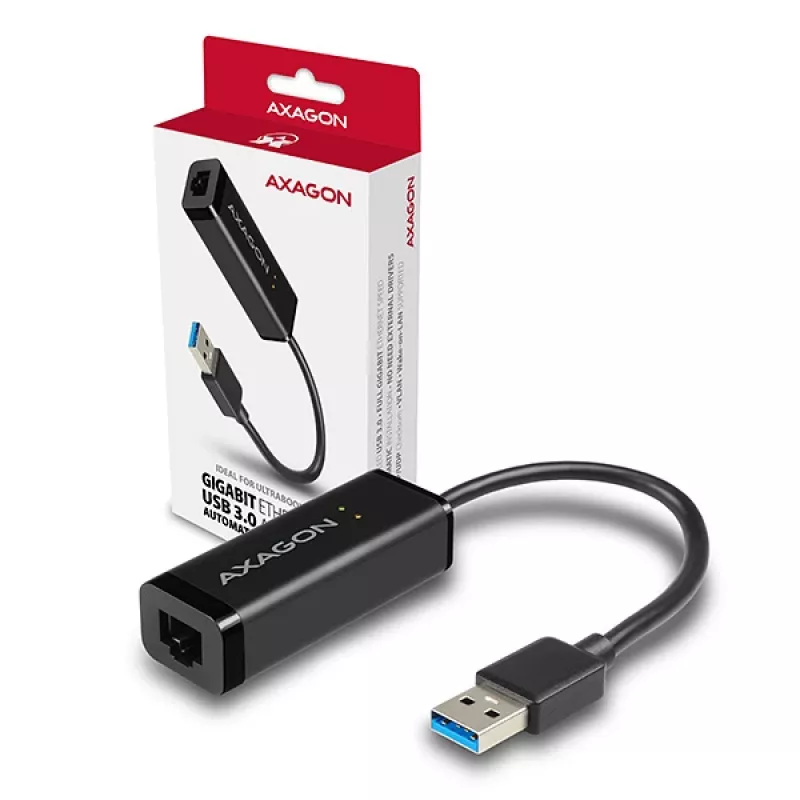 Axagon ADE-SR adattatore USB-A Gigabit Ethernet, con filo, USB, Ethernet, 1000 Mbit/s, nero