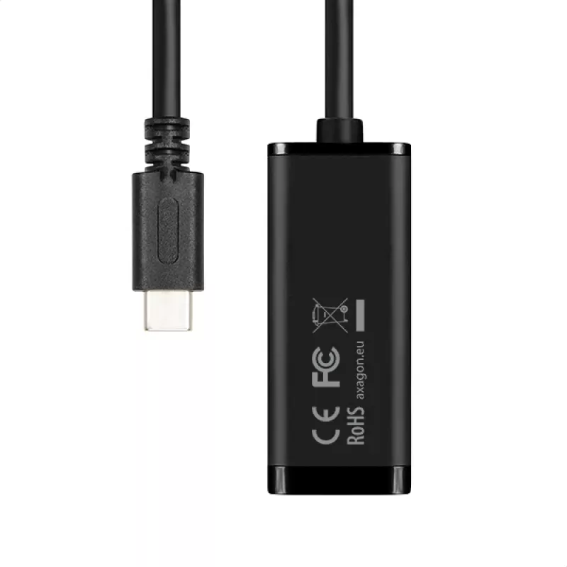 Axagon ADE-SRC adattatore USB-C Gigabit Ethernet, con filo, USB Type-C, Ethernet, 1000 Mbit/s, nero