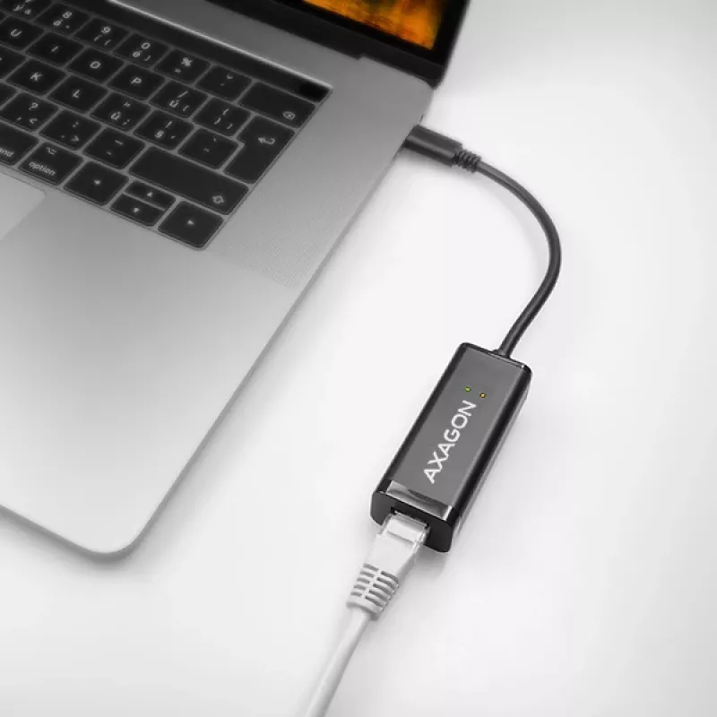 Axagon ADE-SRC adattatore USB-C Gigabit Ethernet, con filo, USB Type-C, Ethernet, 1000 Mbit/s, nero