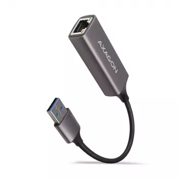 AXAGON Adattatore USB 3.2 Gen 1 Type-A a Gigabit Ethernet ADE-TR — 10/100/1000 Mbps, metallo grigio titanio, 5000 Mbit/s