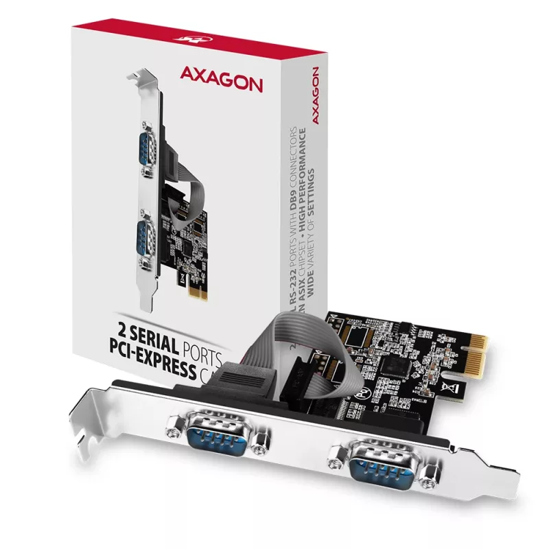 Axagon PCEA-S2N PCIe - adattatore 2x seriale 250 kbps con SP & LP