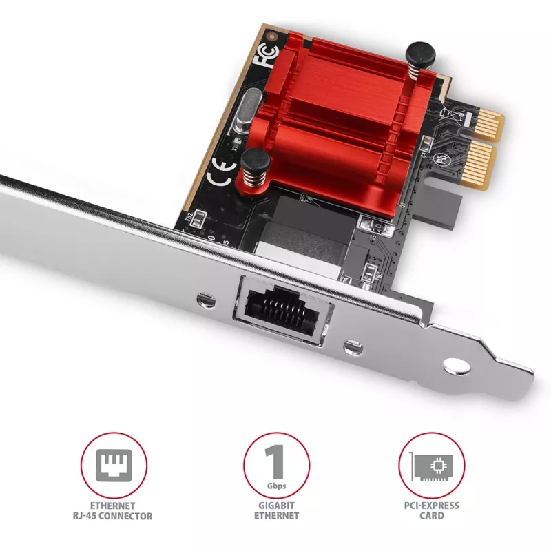 AXAGON PCEE-GIX scheda di rete PCIe Gigabit Ethernet, Intel I210-AT