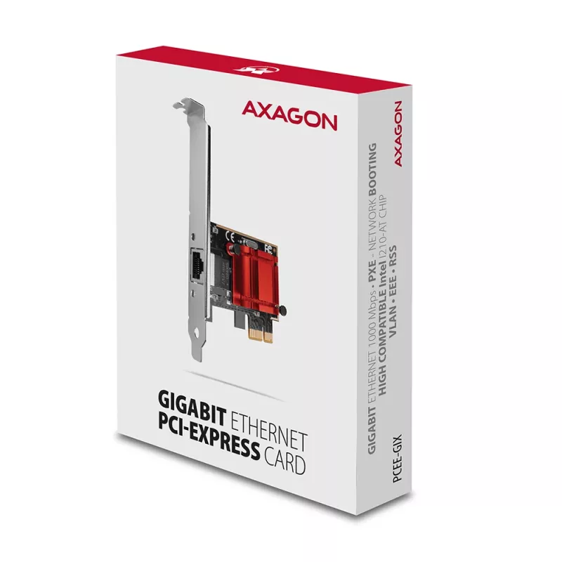 AXAGON PCEE-GIX scheda di rete PCIe Gigabit Ethernet, Intel I210-AT