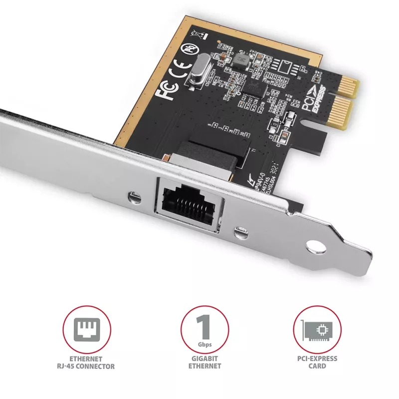 Axagon PCEE-GRF PCIe - adattatore Gigabit Ethernet Realtek 8111F incl. SP & LP