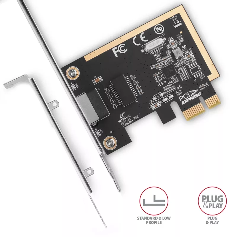 Axagon PCEE-GRF PCIe - adattatore Gigabit Ethernet Realtek 8111F incl. SP & LP