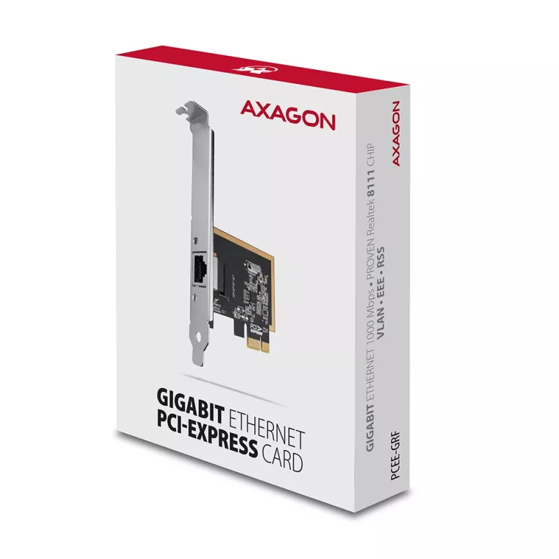 Axagon PCEE-GRF PCIe - adattatore Gigabit Ethernet Realtek 8111F incl. SP & LP