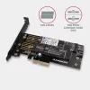 Axagon PCEM2-D PCIe x4 - adattatore per slot M.2 NVMe M-Key + SATA B-Key con SP & LP