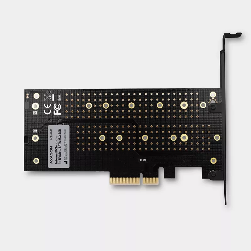 Axagon PCEM2-D PCIe x4 - adattatore per slot M.2 NVMe M-Key + SATA B-Key con SP & LP