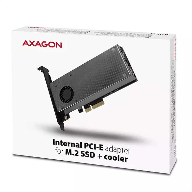 Axagon PCEM2-DC PCIe x4 - adattatore per slot M.2 NVMe M-Key + SATA B-Key con dissipatore, SP & LP