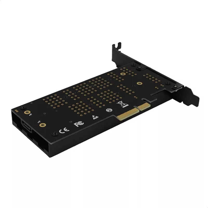 Axagon PCEM2-DC PCIe x4 - adattatore per slot M.2 NVMe M-Key + SATA B-Key con dissipatore, SP & LP