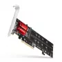 Axagon PCEM2-ND PCIe x8 - adattatore doppio slot M.2 NVMe M-Key, RAID, dataswitch, con SP & LP