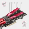Axagon PCEM2-ND PCIe x8 - adattatore doppio slot M.2 NVMe M-Key, RAID, dataswitch, con SP & LP